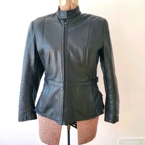 Vintage Bristol black leather motorcycle jacket